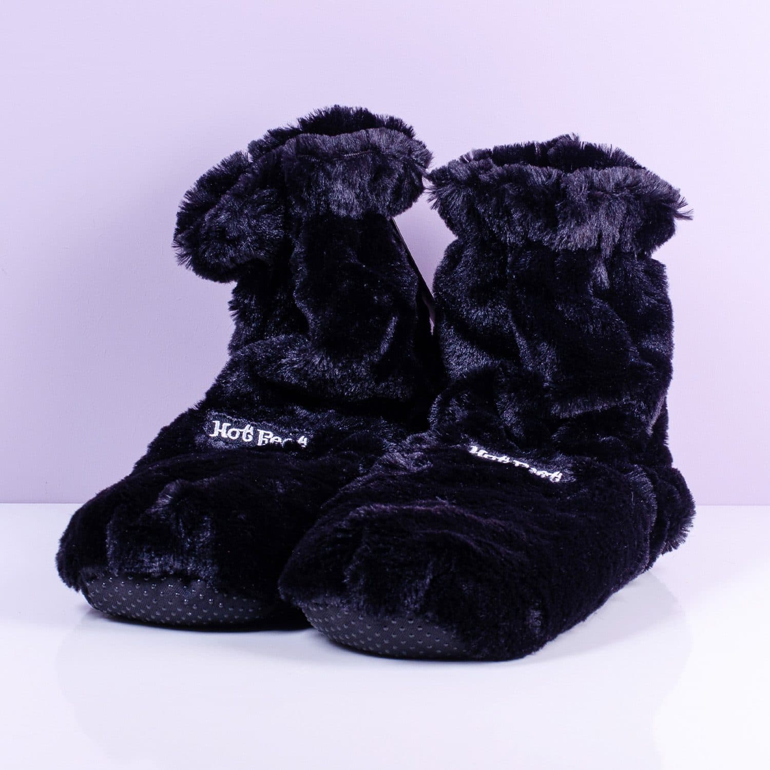 Hot Feet Mikrowellen-Hausschuhe – Hoch/Schwarz