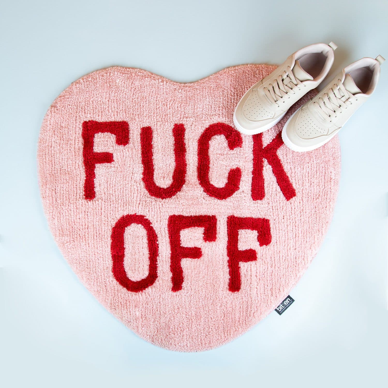 Fuck Off Herz Teppich