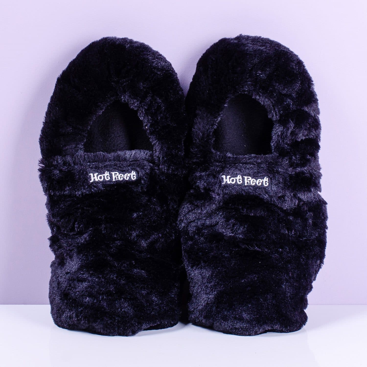 Hot Feet Mikrowellen-Hausschuhe – Niedrig/Schwarz