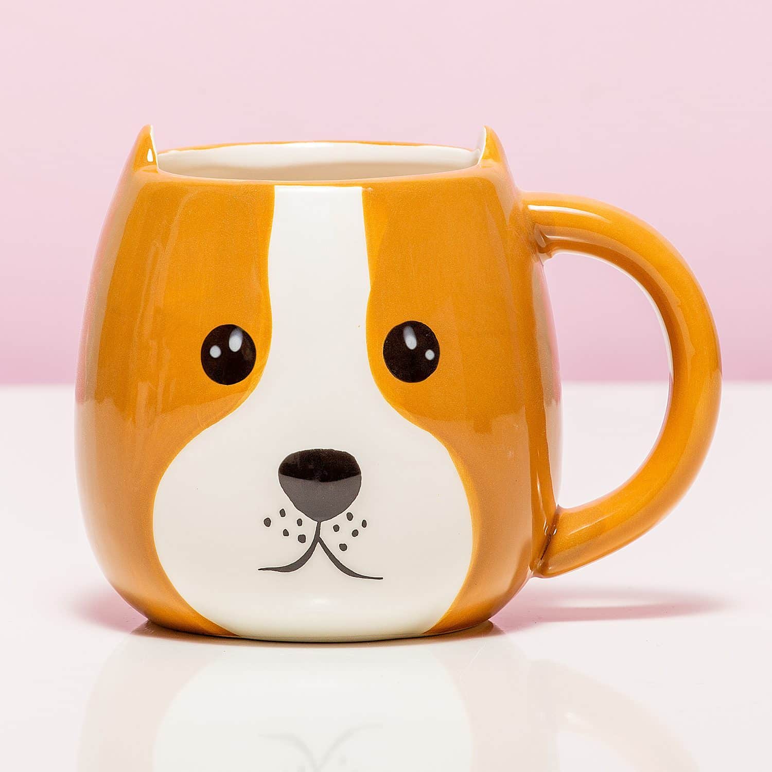 Tierbecher – Hund braun/weiß