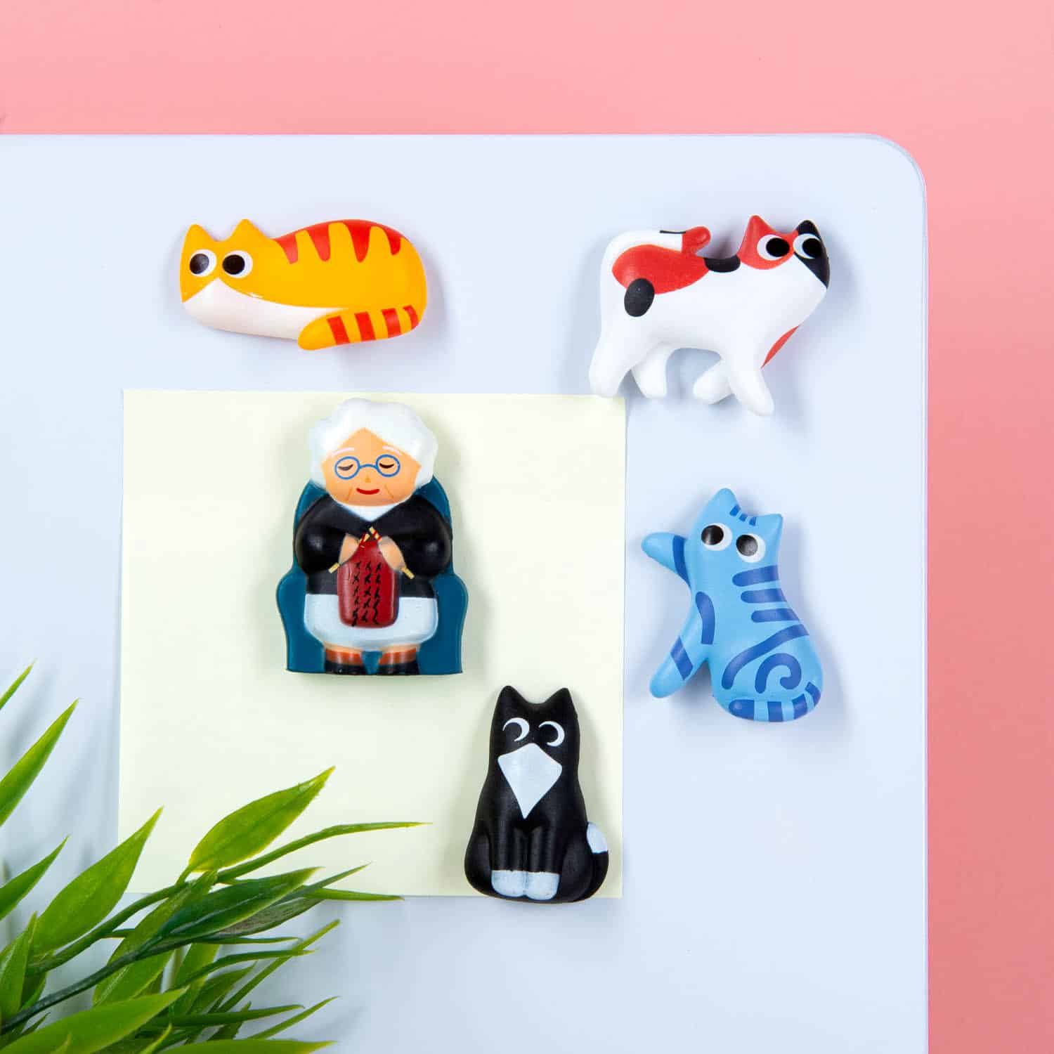Katzenfrau-Magnete (Set mit 5 Stück)