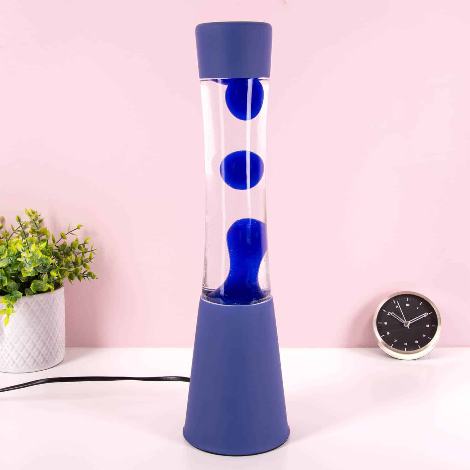 Einfarbige matte Lavalampe – Blau