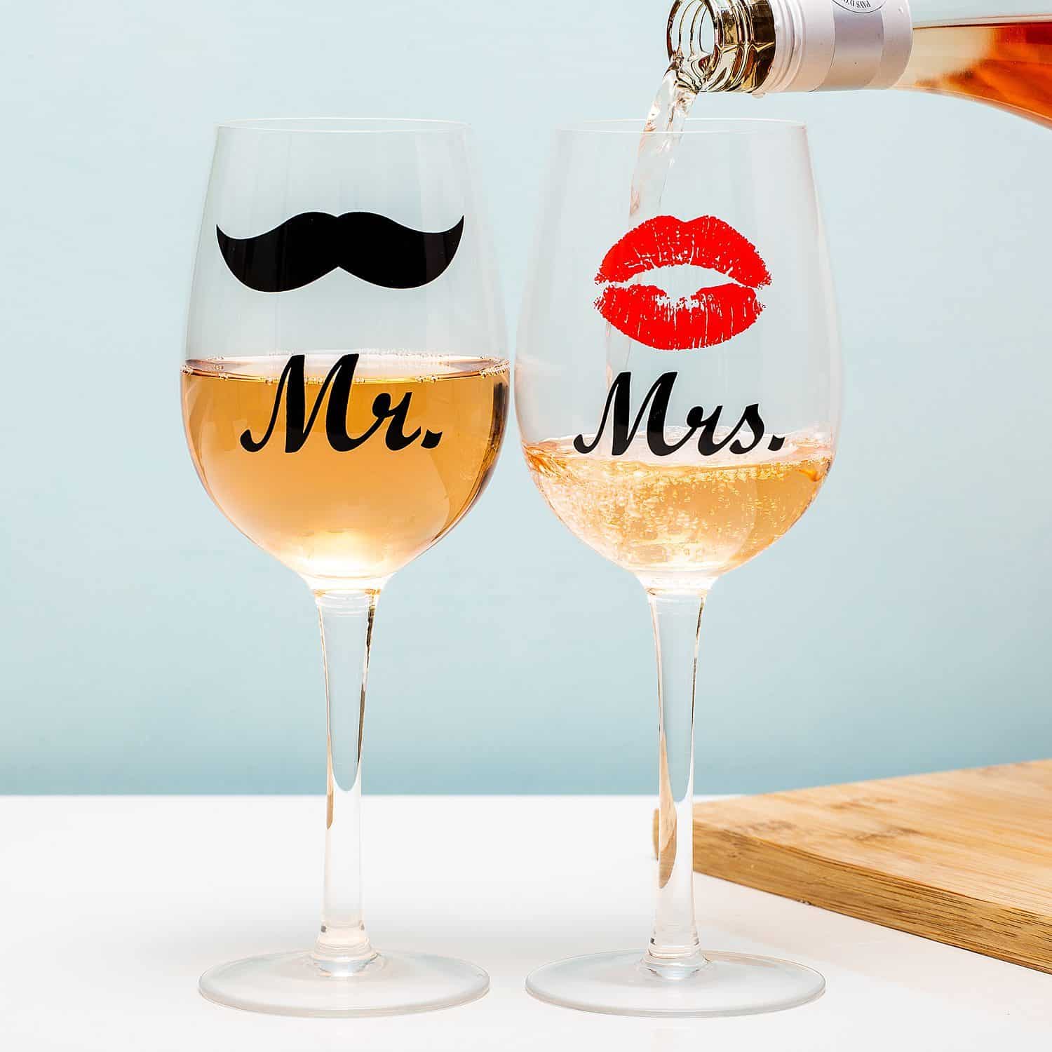 Mr. und mrs. Weingläser (2er-Set)