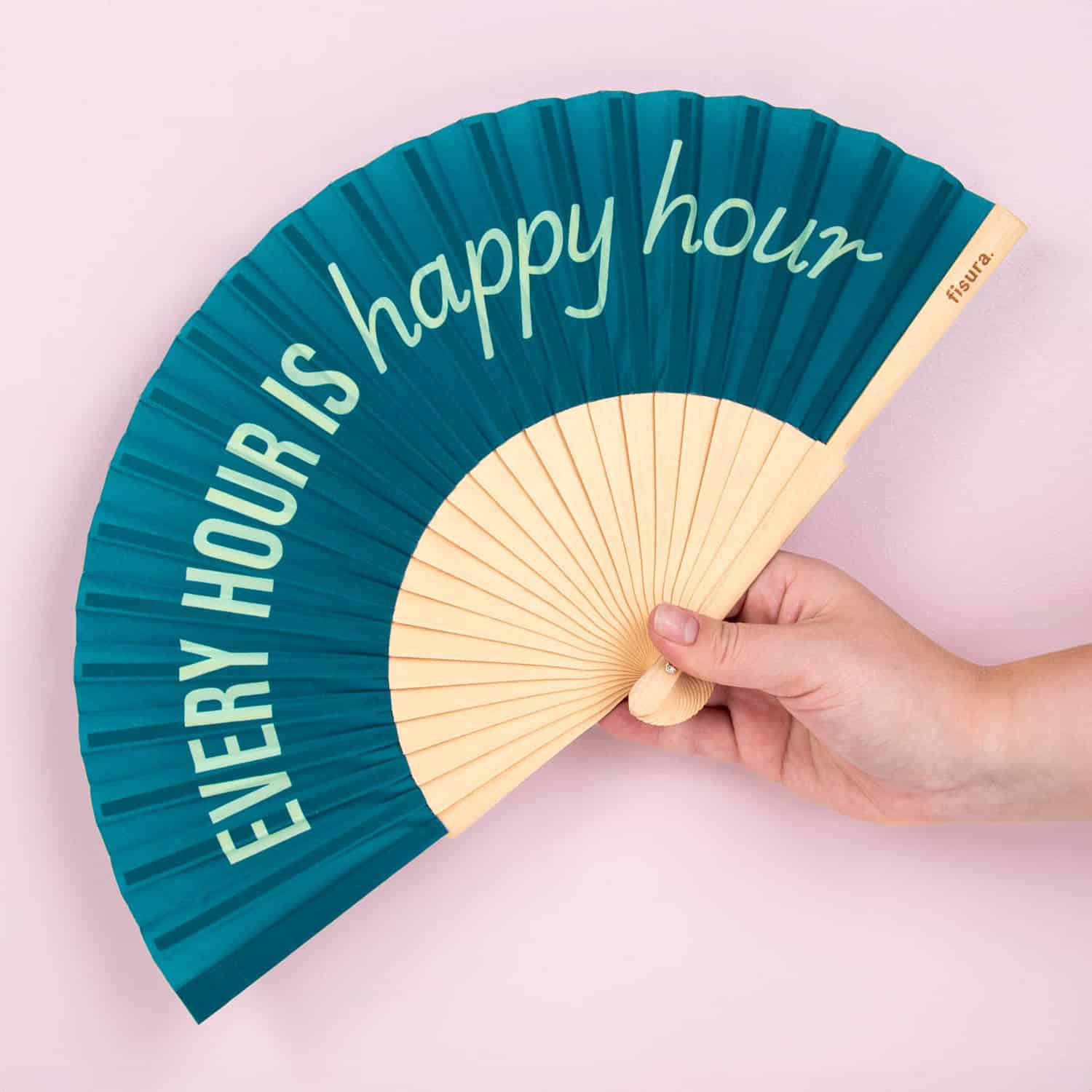 Fächer aus Holz Every Hour is Happy Hour