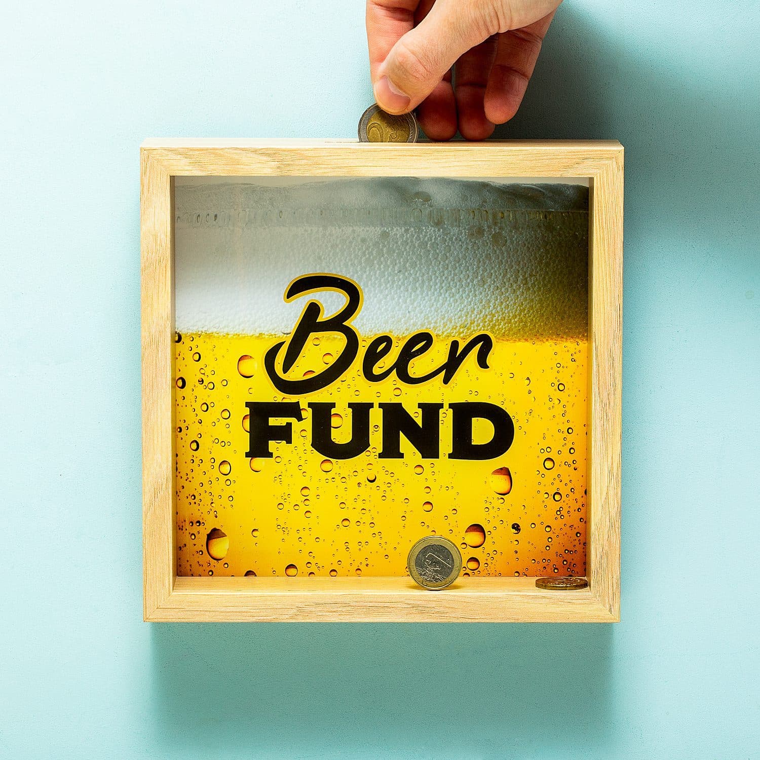 Holz-Sparschwein – BEER FUND