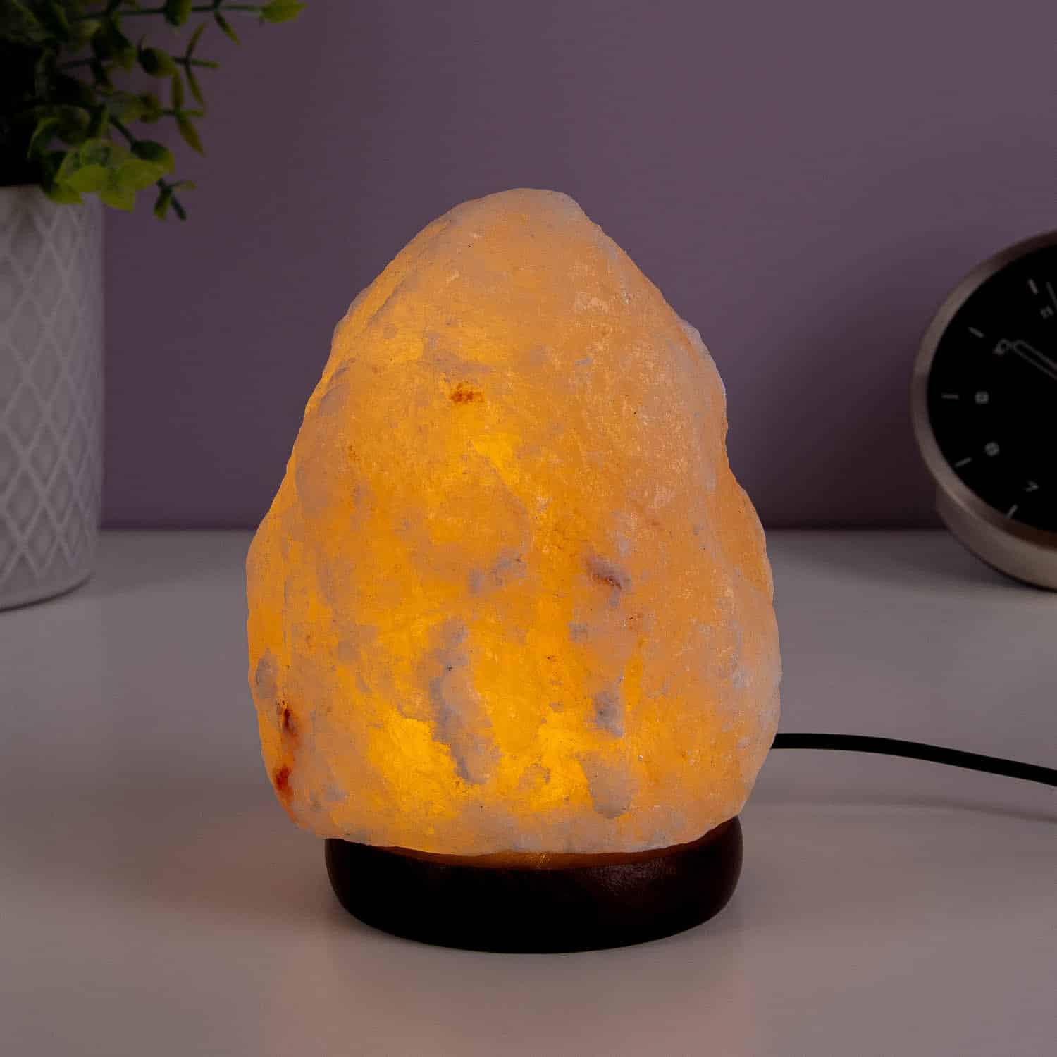 Salzlampe mit LED-Beleuchtung – Warmweiß