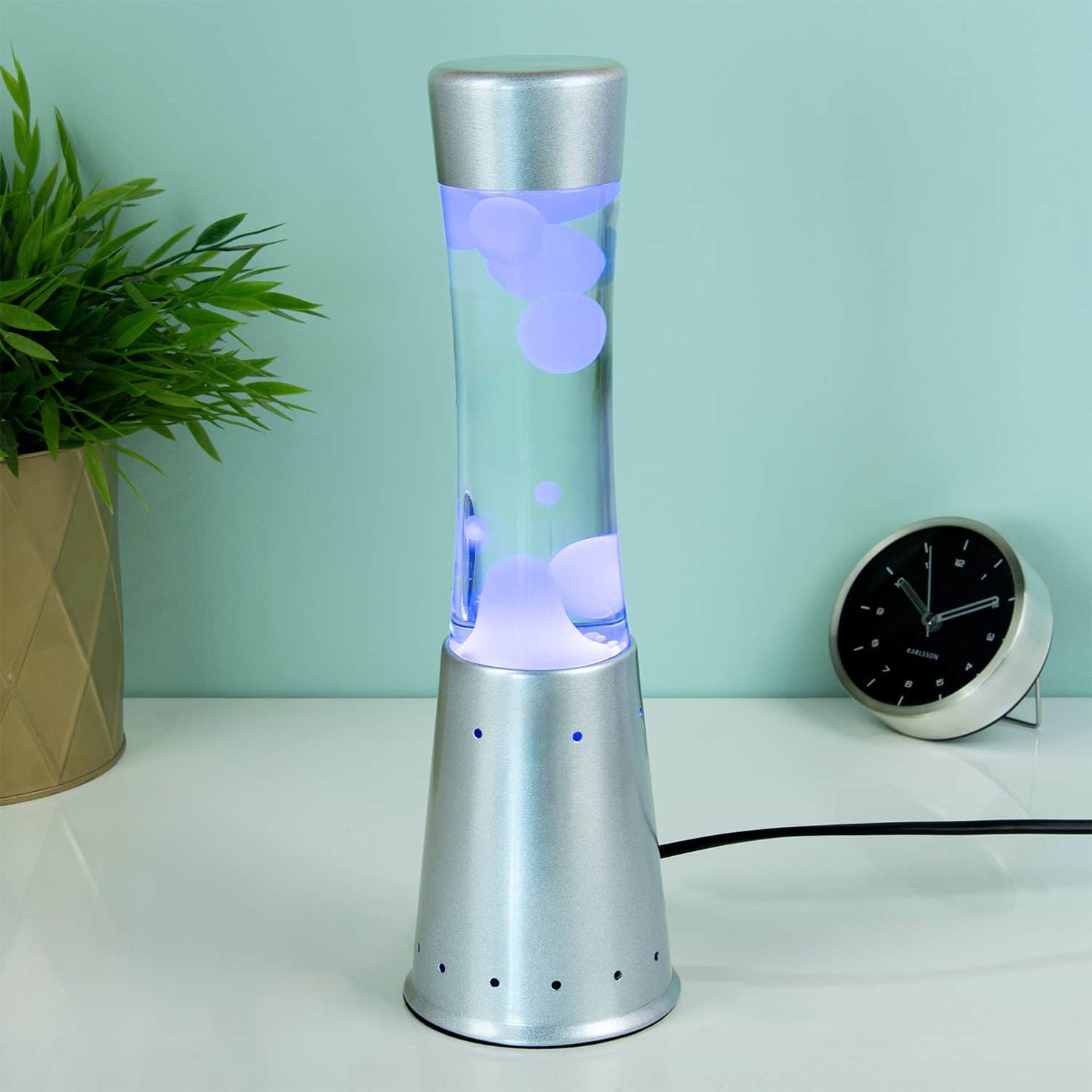 LED Lavalampe – Silber