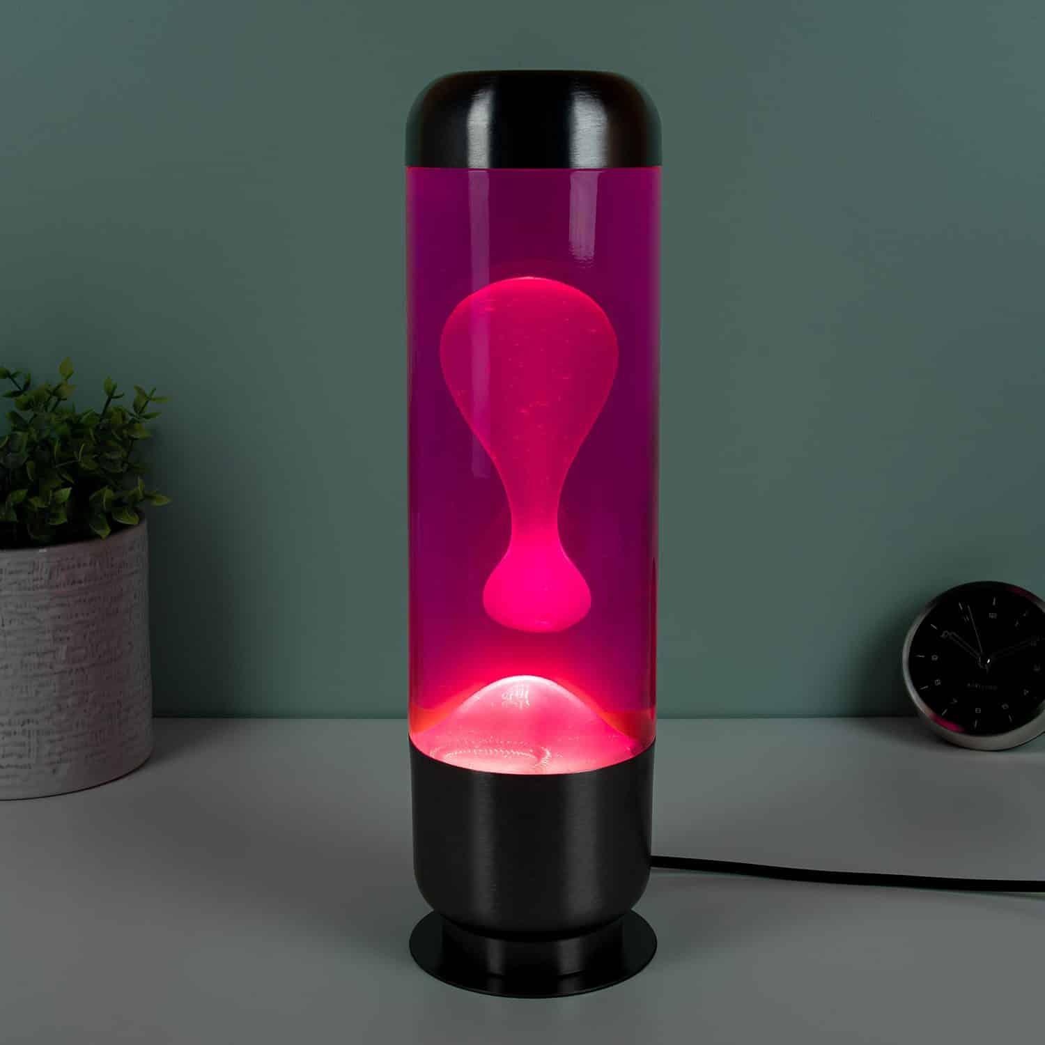 Kapsel-Lavalampe – Rosa mit weißer Lava