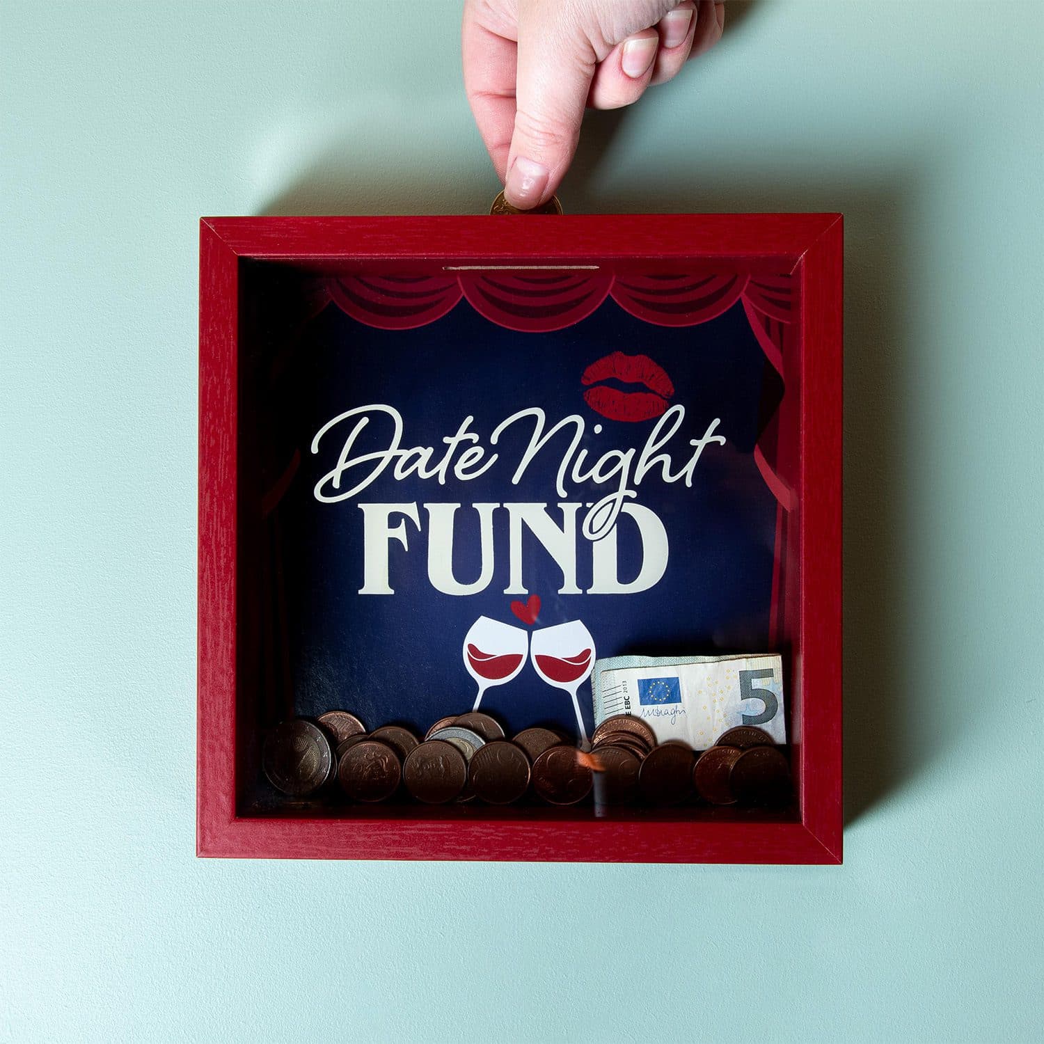 Holz-Sparschwein – Date Night Fund