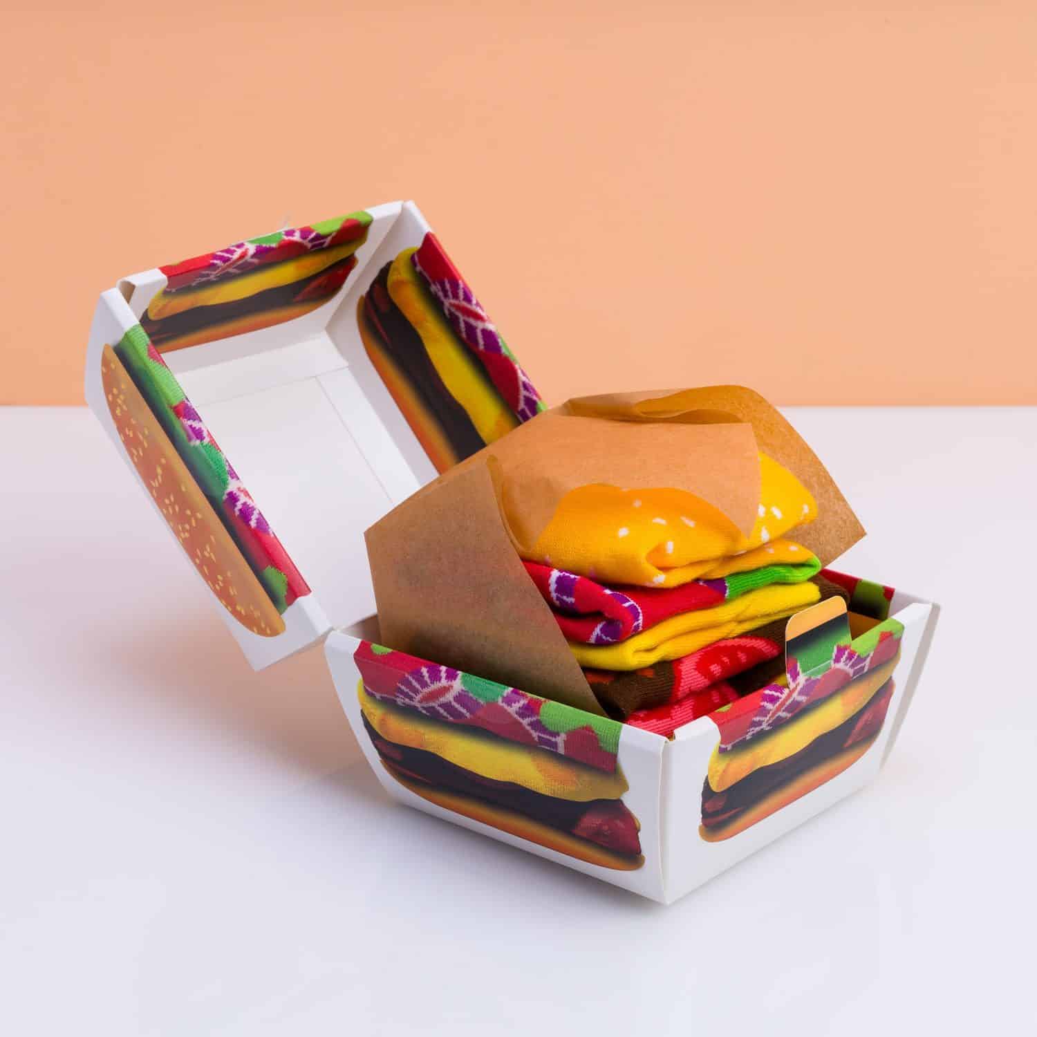 Hamburger-Socken im Karton (Set von 2)