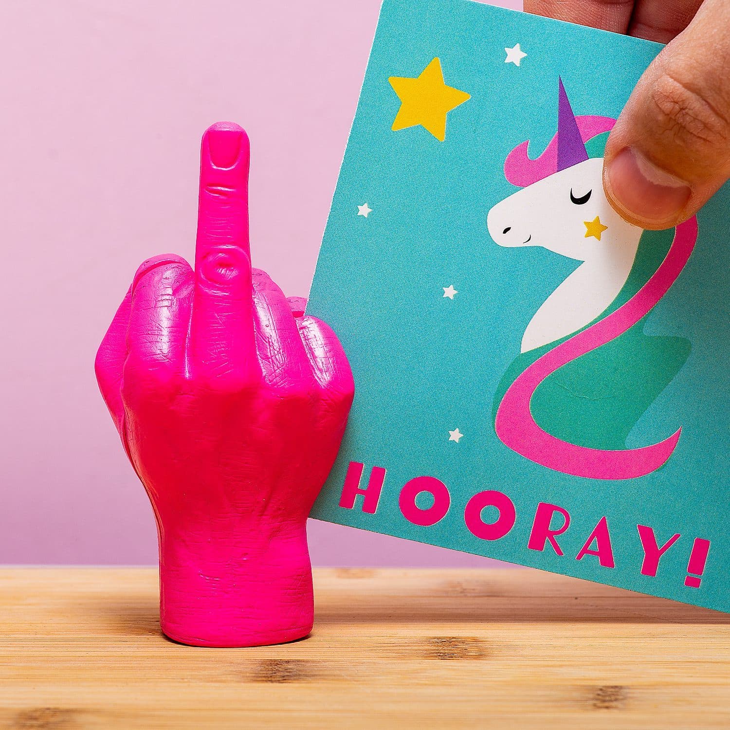 Mittelfinger Fotohalter – Rosa