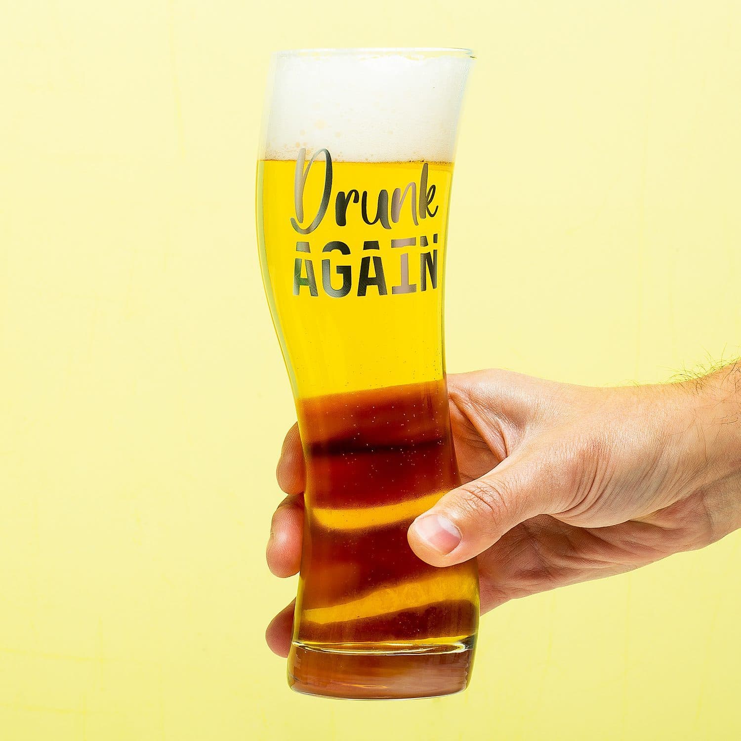 Drunk Again schiefes Bierglas
