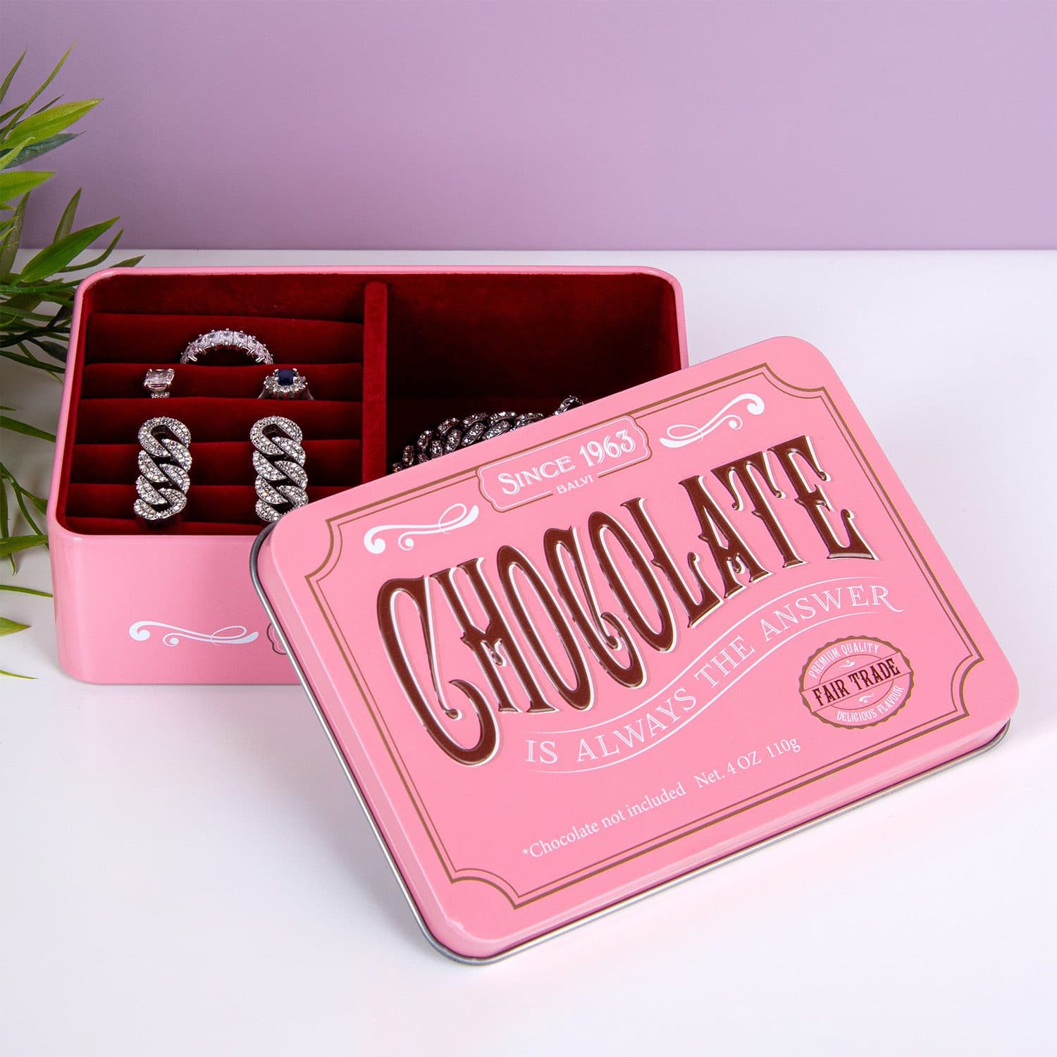 Schmuckdose in Bonbon-Optik – Schokolade