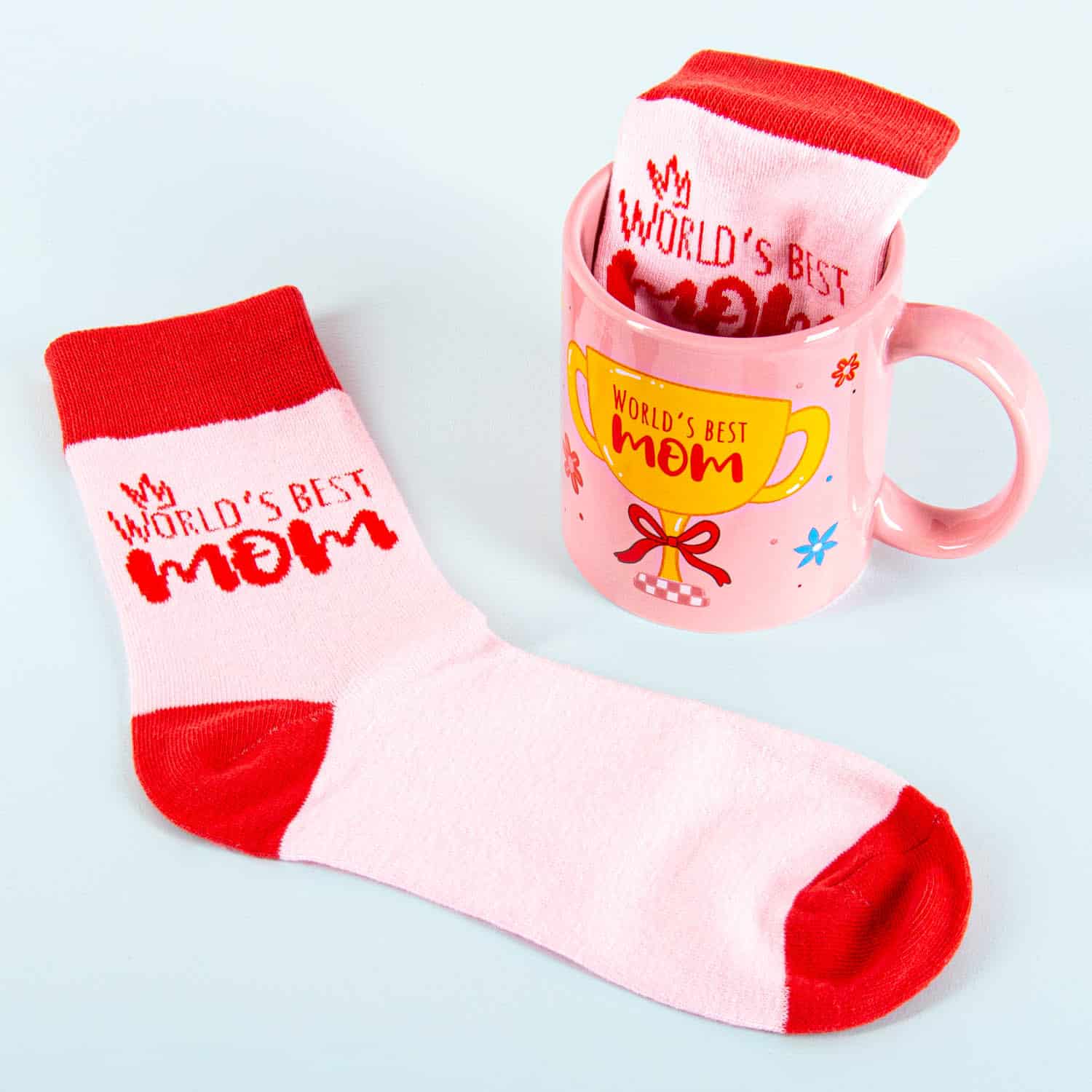 World’s Best Mom Socken- und Tassen-Geschenkset