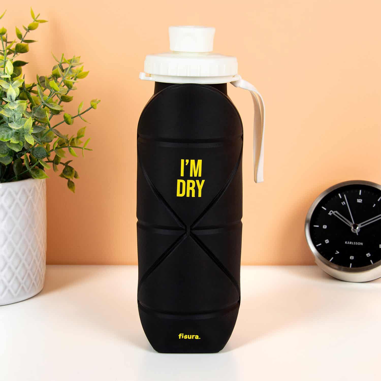 Faltbare Wasserflasche – Schwarz