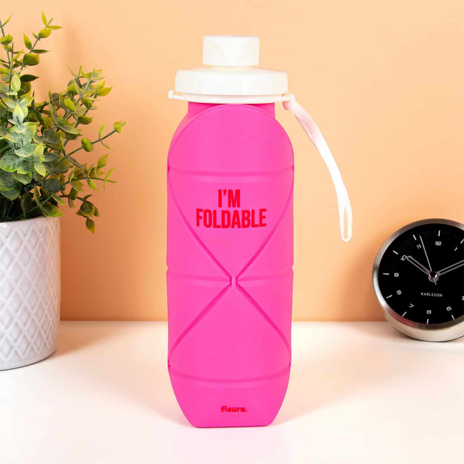 Faltbare Wasserflasche – Rosa