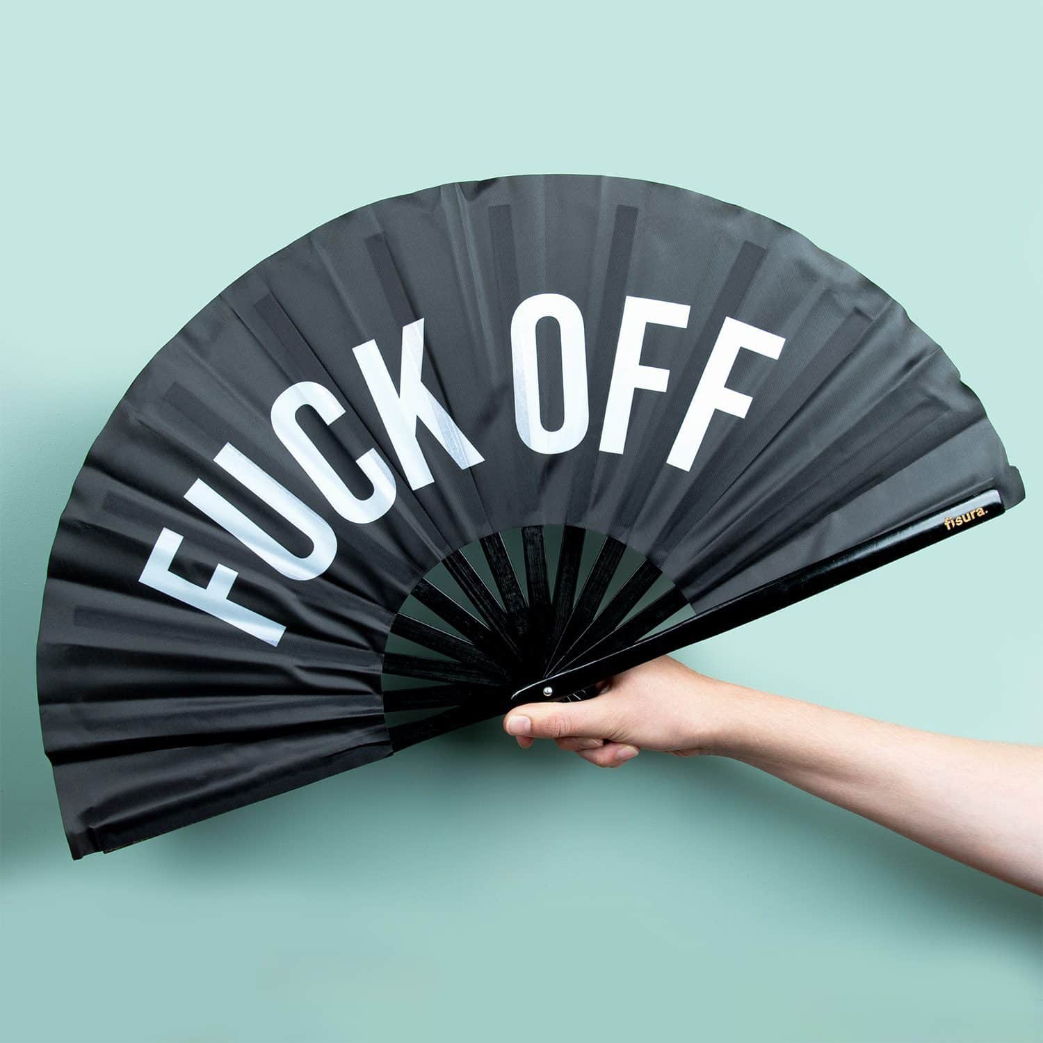 Holzfächer XXL – Fuck Off