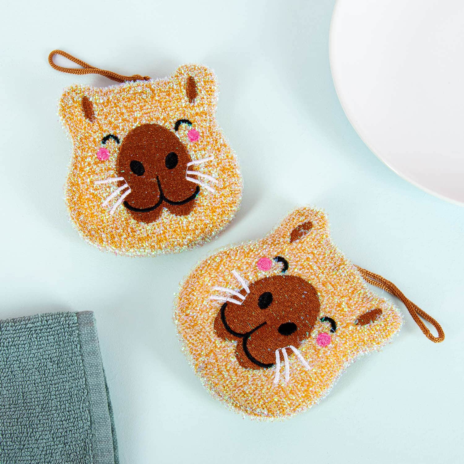Tierförmige Spülschwämme – Capybara (Set von 2)