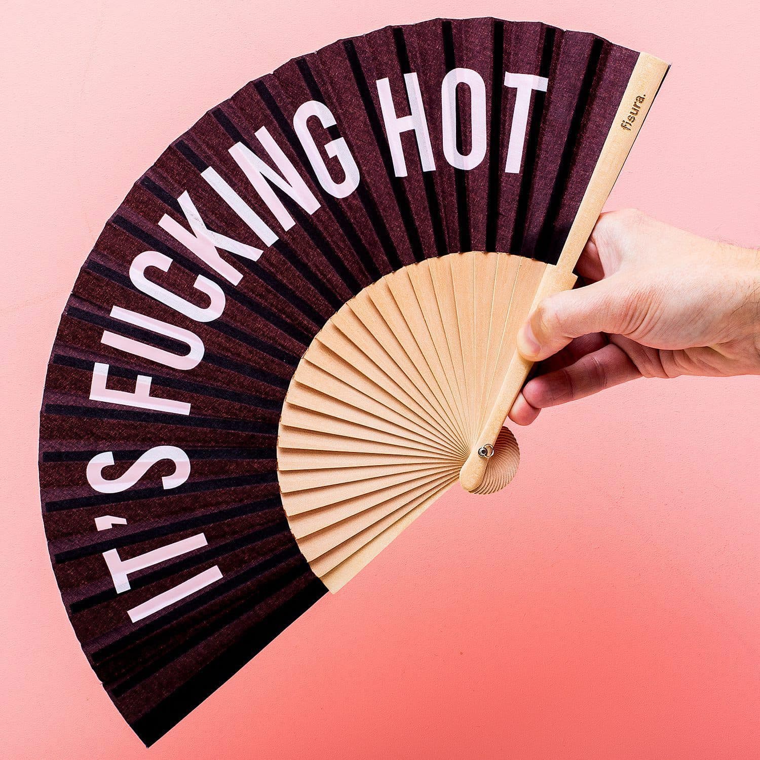 Holzfächer It’s Fucking Hot – Schwarz