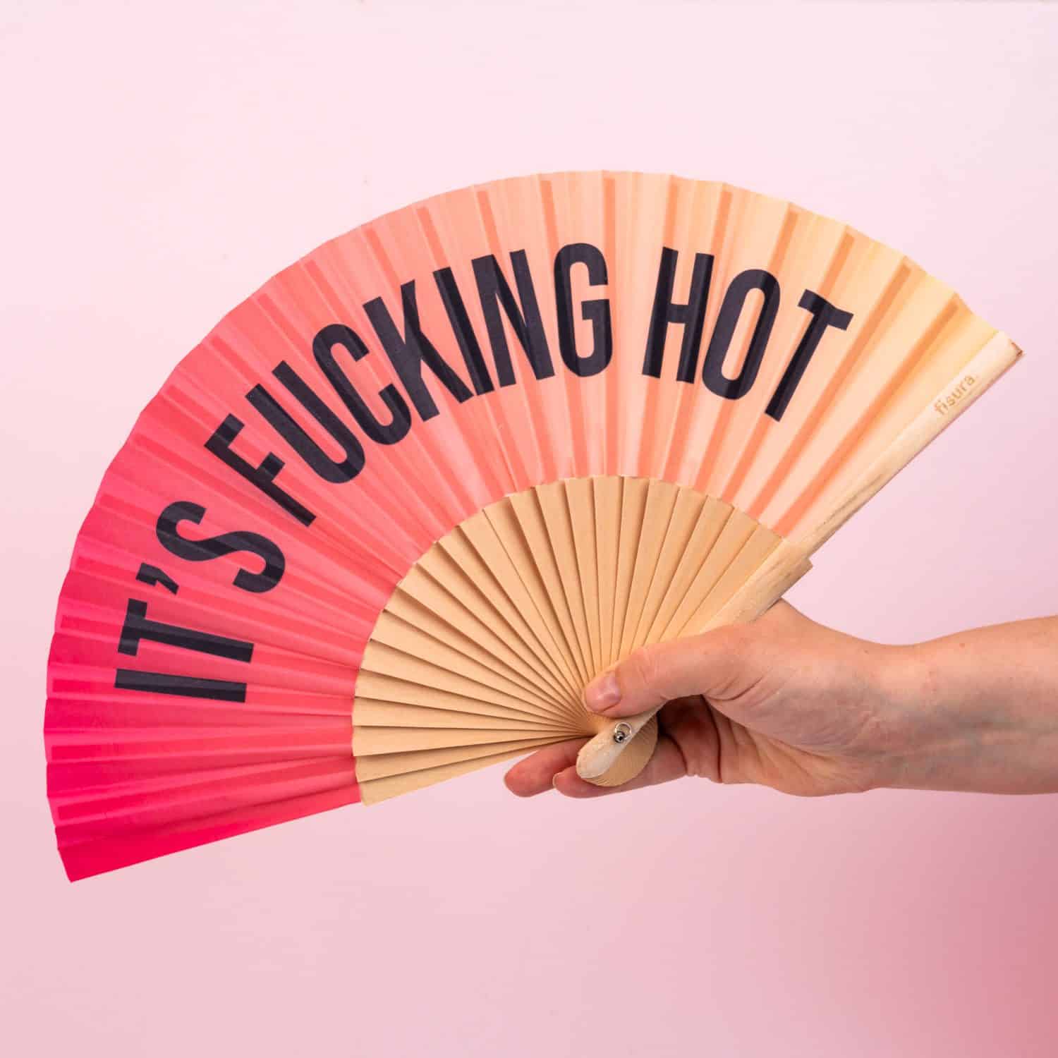 Holzfächer It’s Fucking Hot – Rosa/Orange