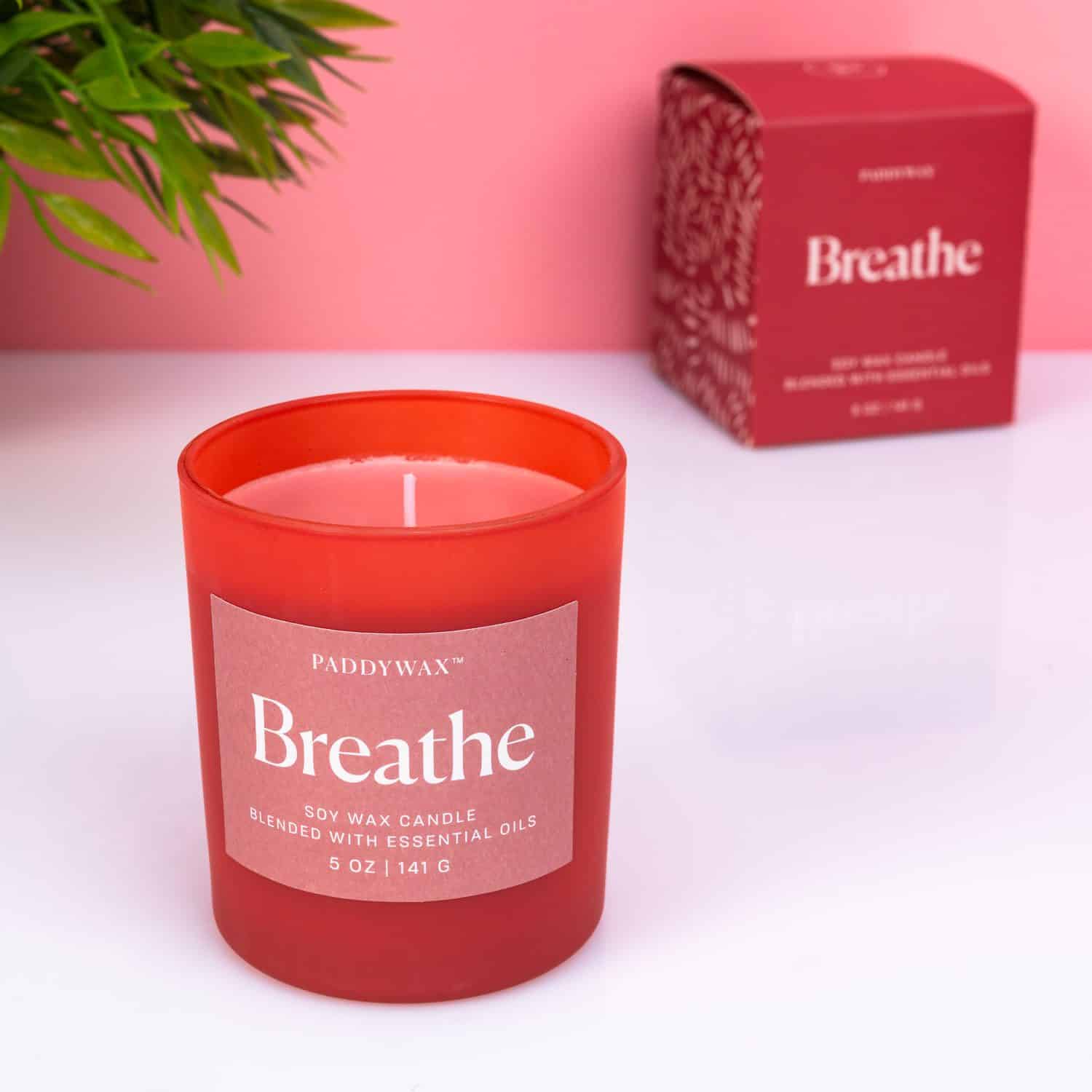 Wellness Duftkerze – Breathe (rot)