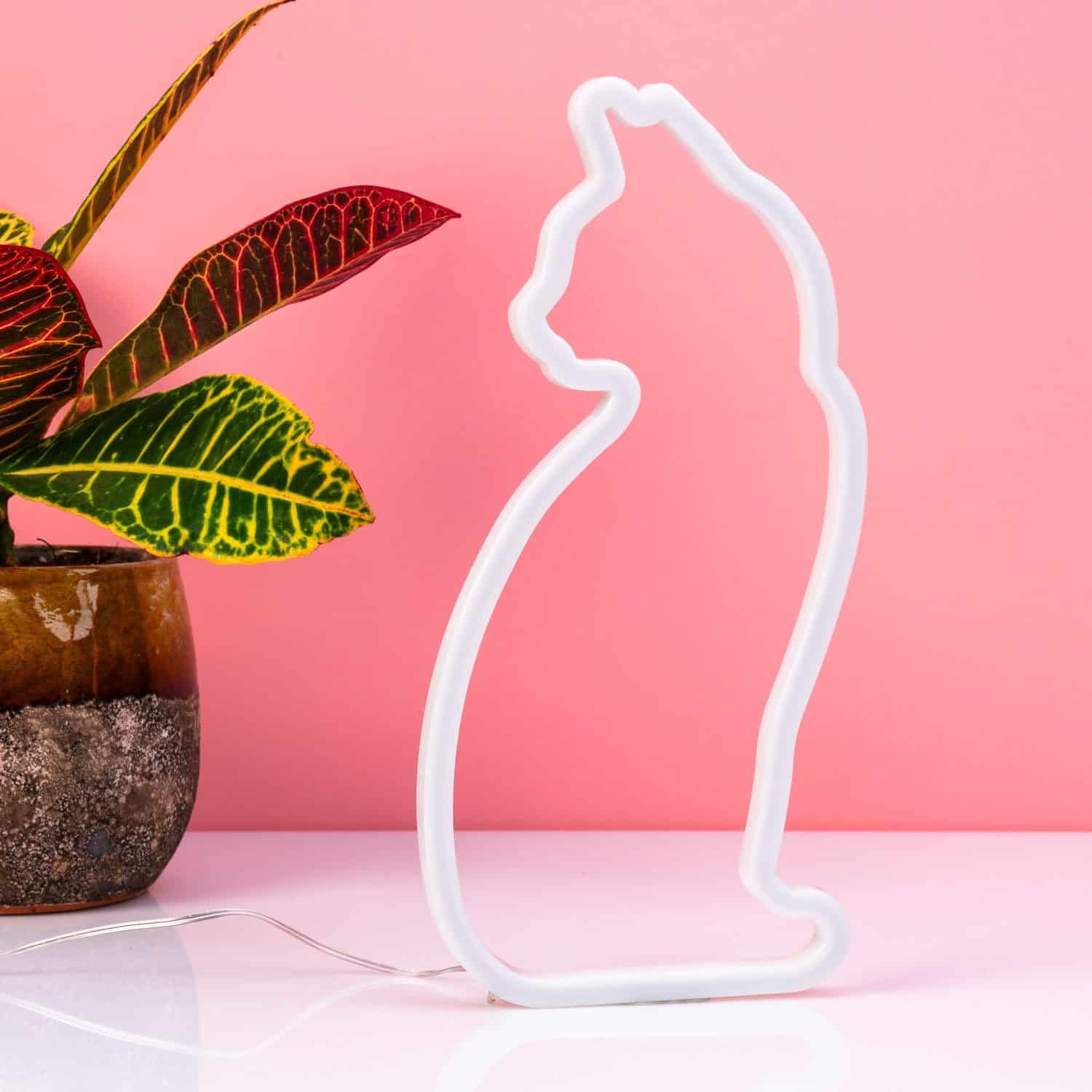 Neon-Katzenlampe