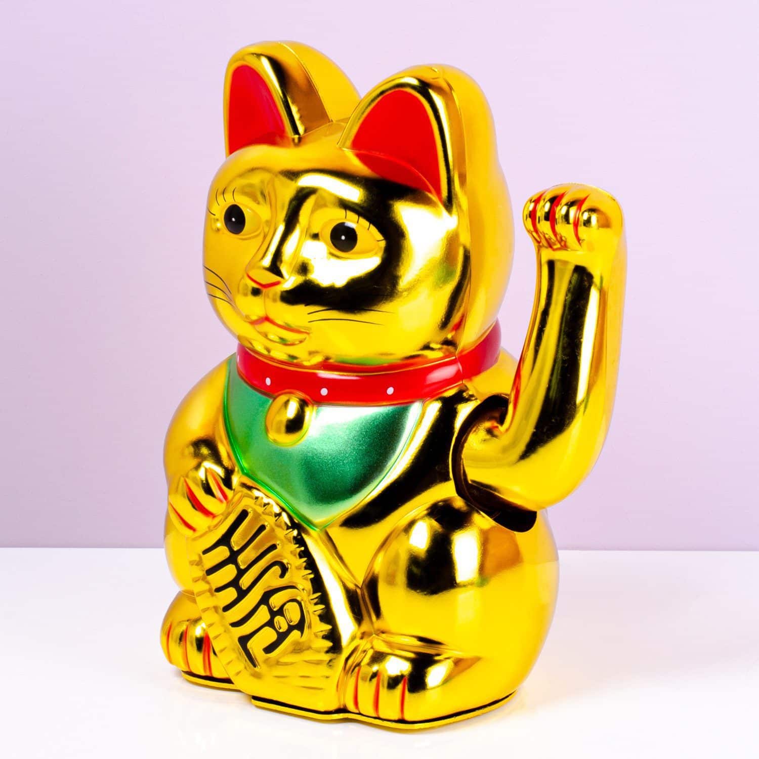 Winkende Glückskatze – Gold