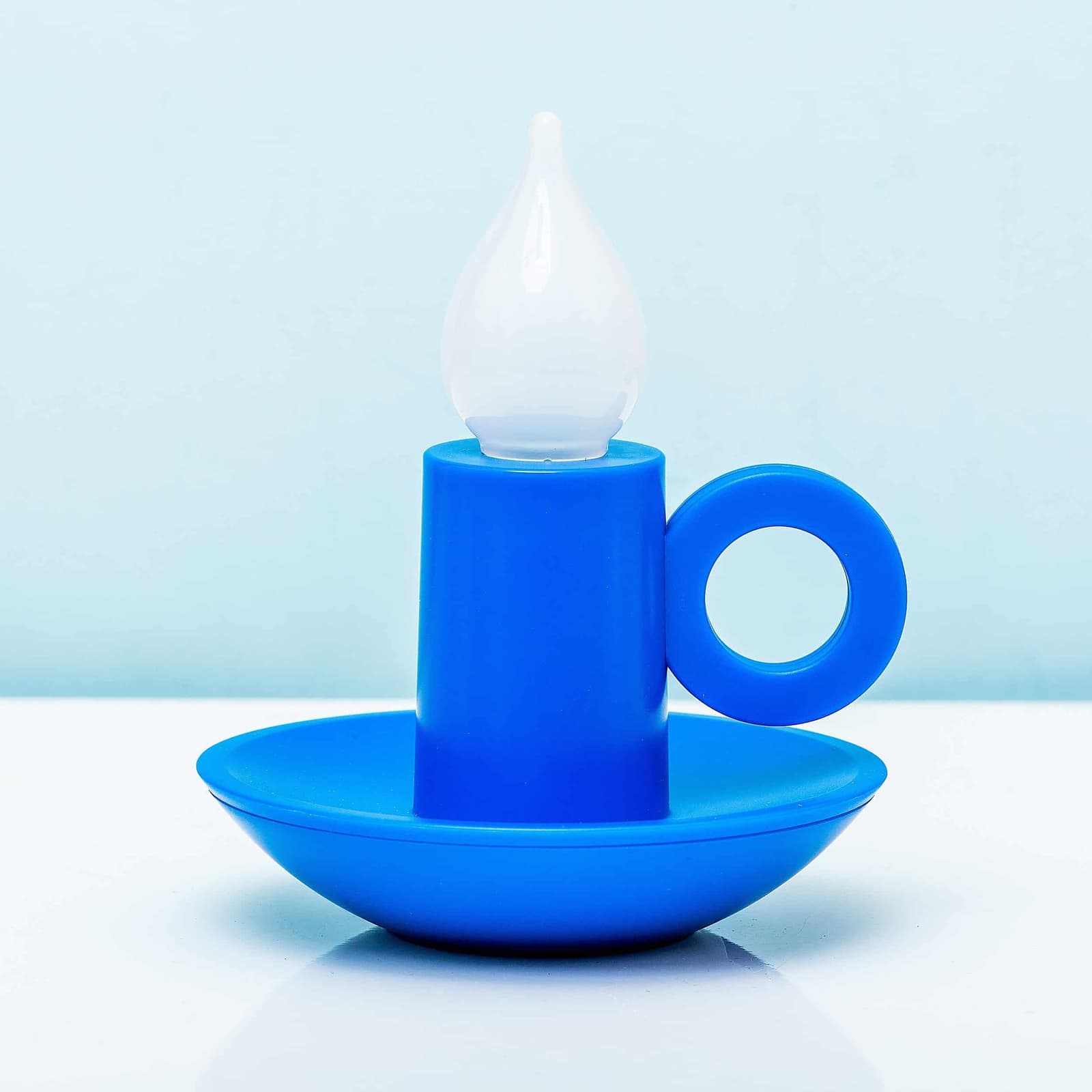 Wiederaufladbare Kerzenhalter-Lampe – Blau