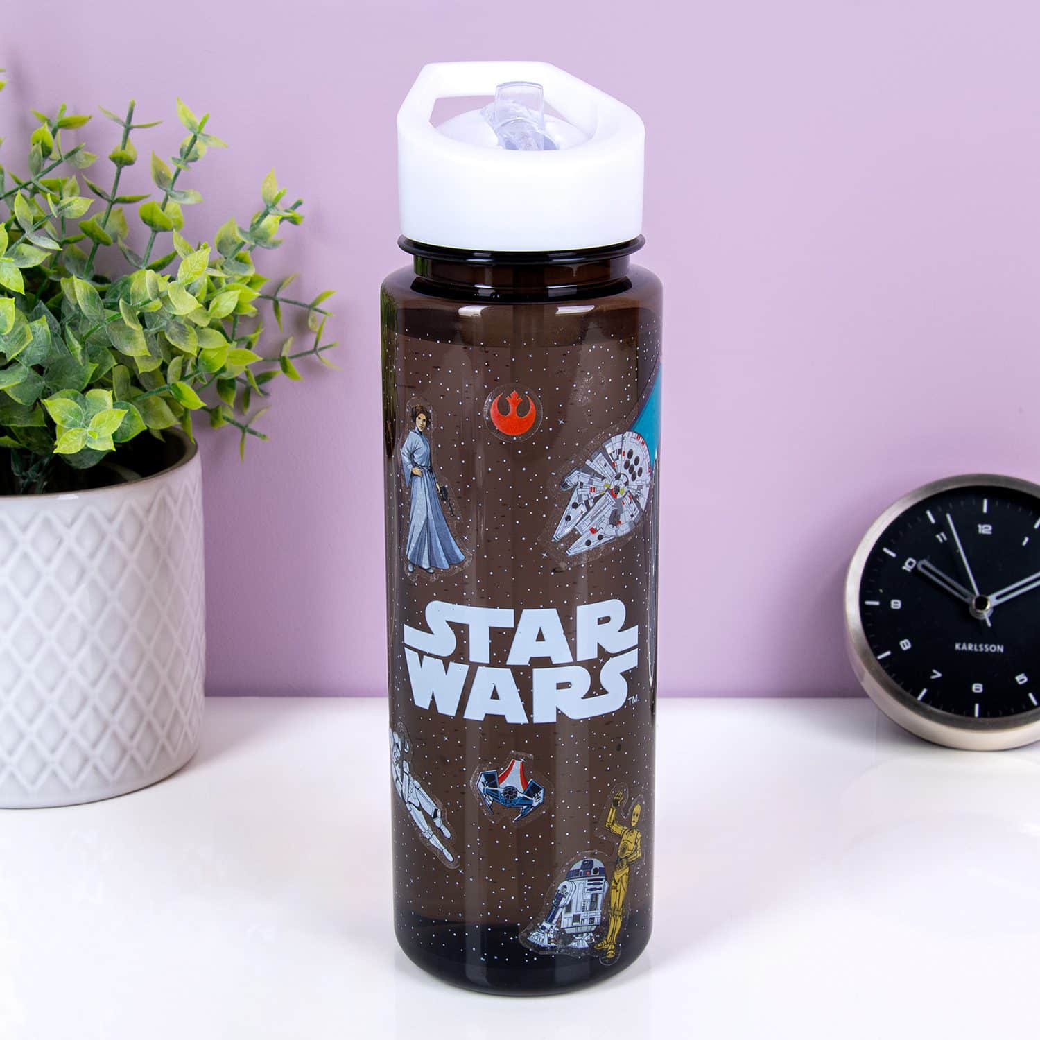 Wasserflasche mit Aufklebern
