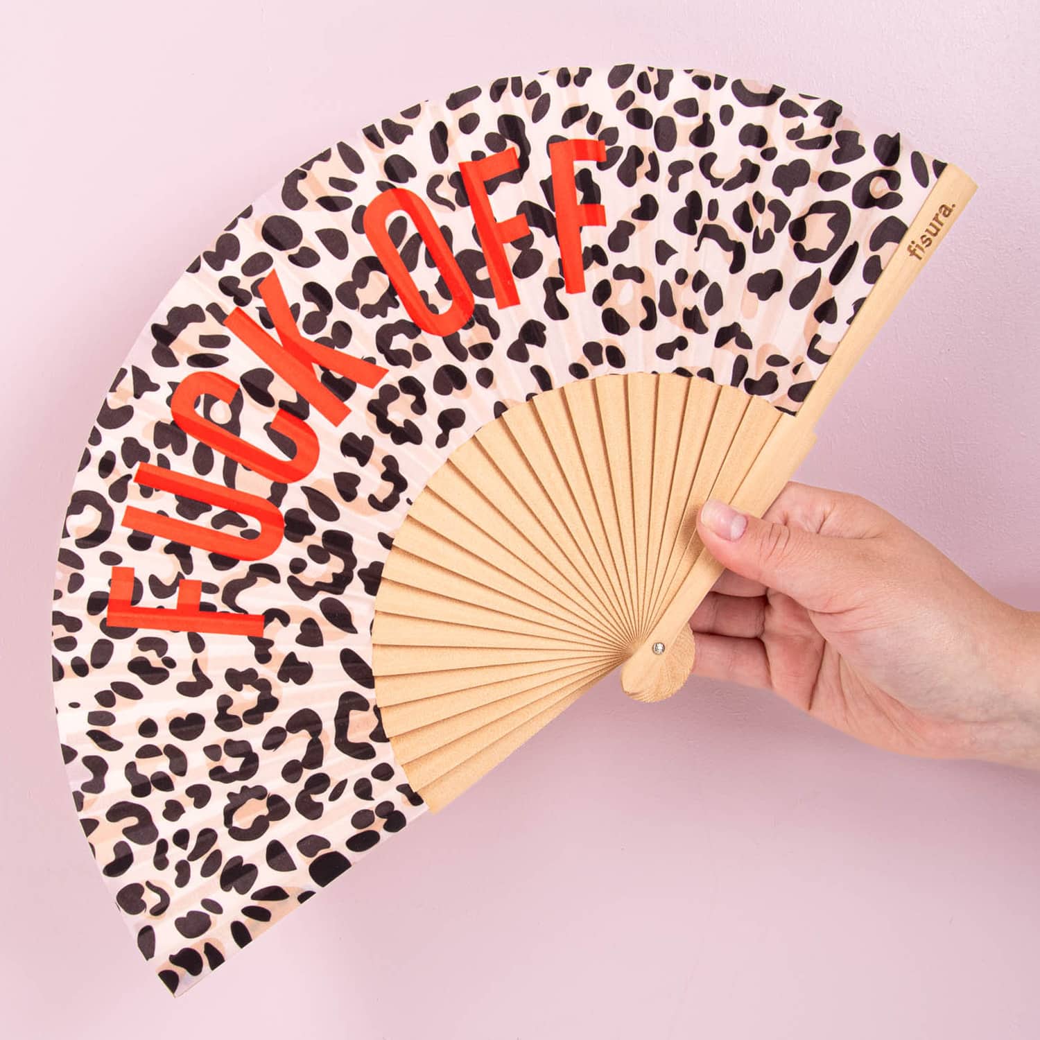 Holzfächer Fuck Off – Leopard