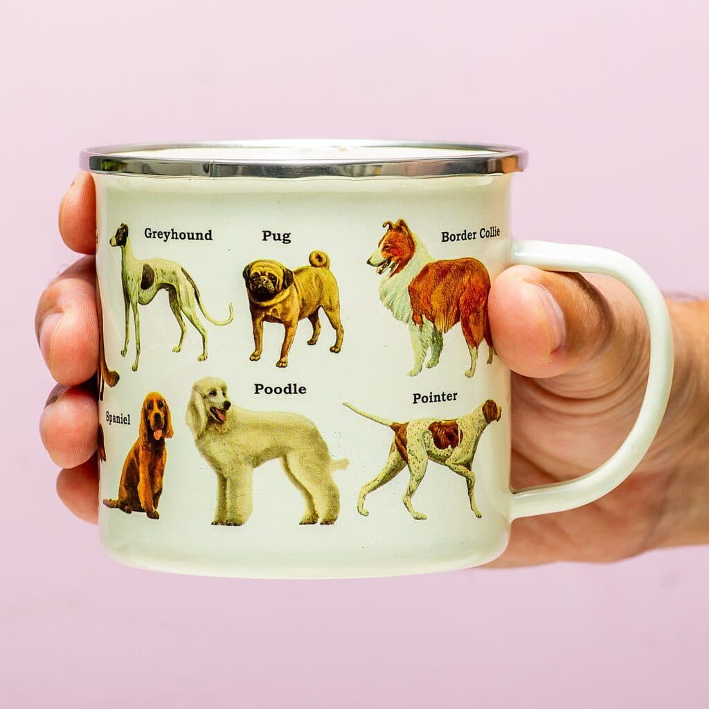 Emaille-Tierbecher – Hunde