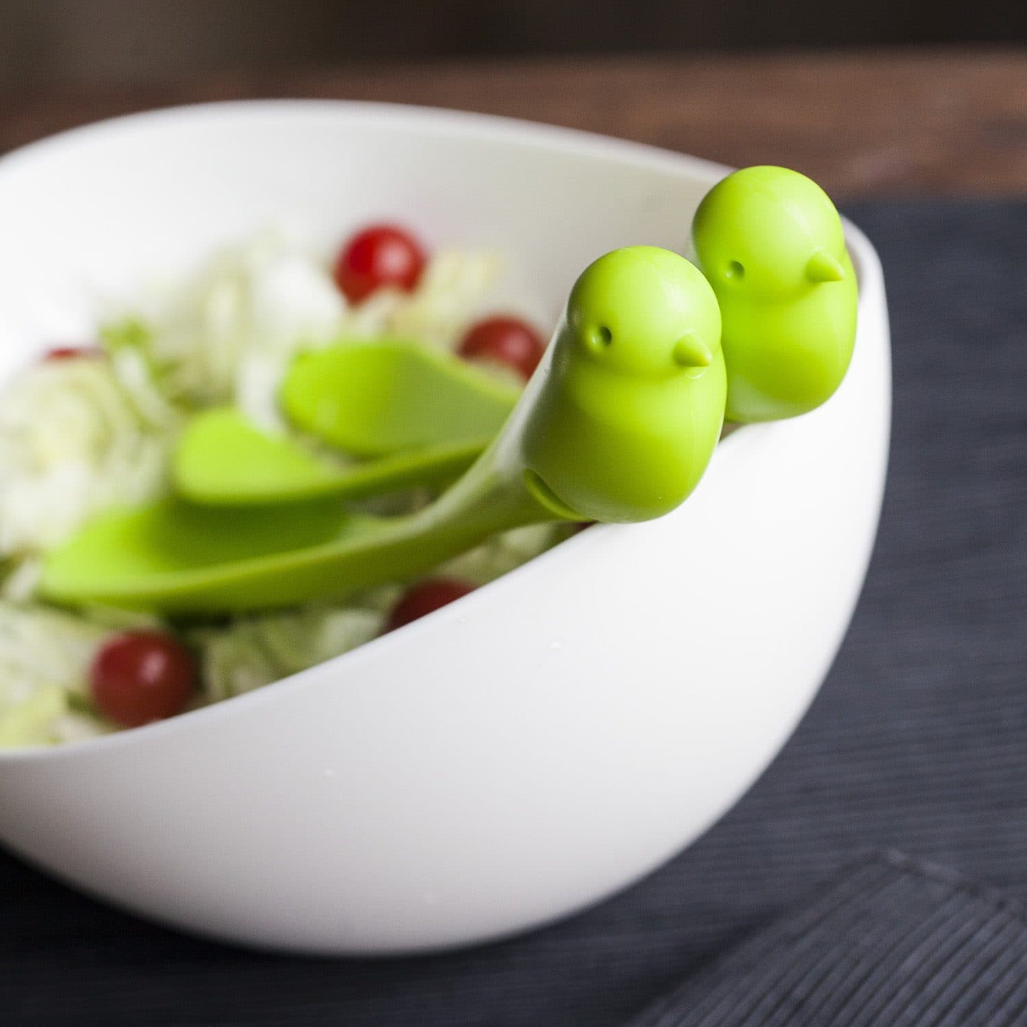 Sparrow Salatschüssel und Besteck – Grün
