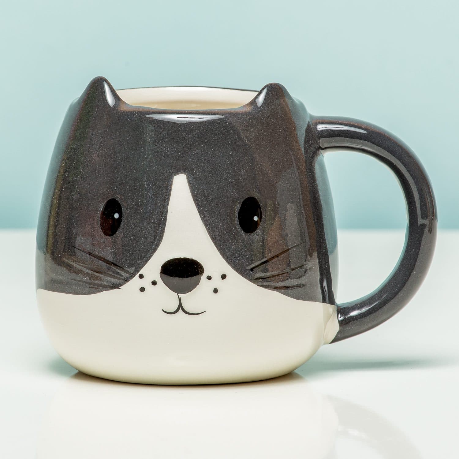 Tierbecher – Katze schwarz/weiß