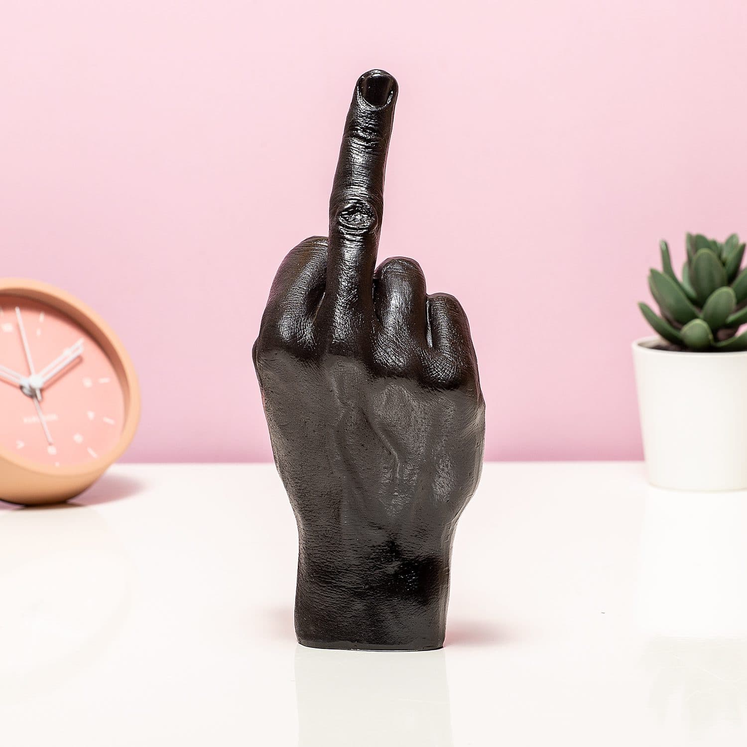 Mittelfinger-Statue – Schwarz