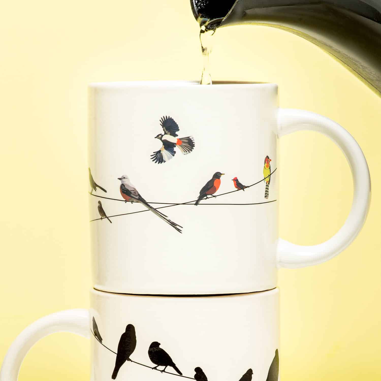 Wärmeempfindliche Tasse Vögel