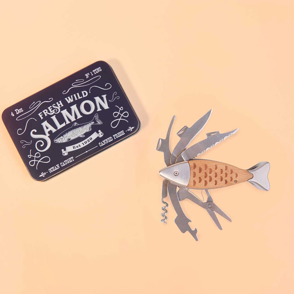 Lachs Multitool in Geschenkdose