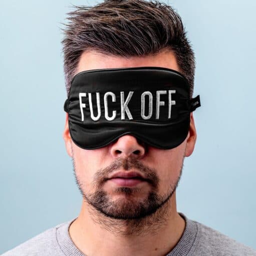 Schlafmaske Fuck Off – Schwarz, Rot