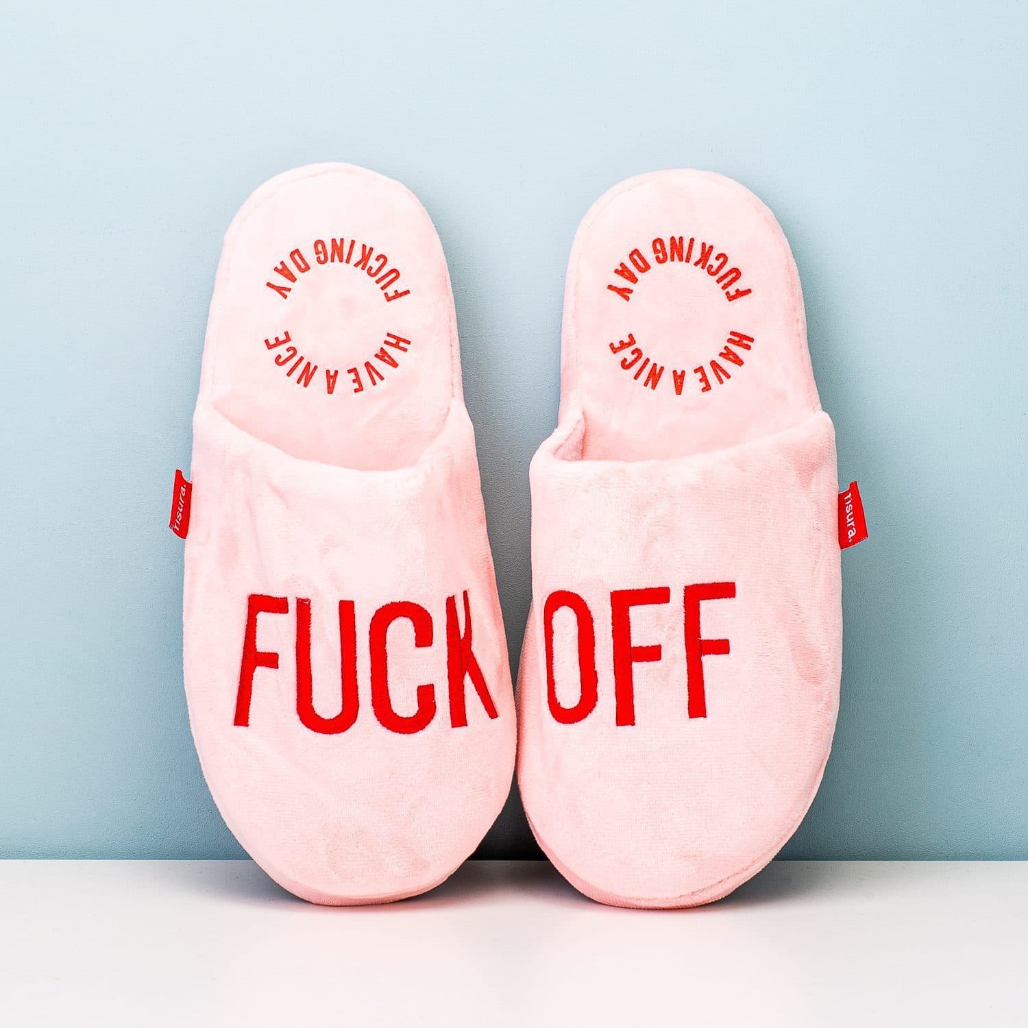 Fuck Off Hausschuhe – Rosa