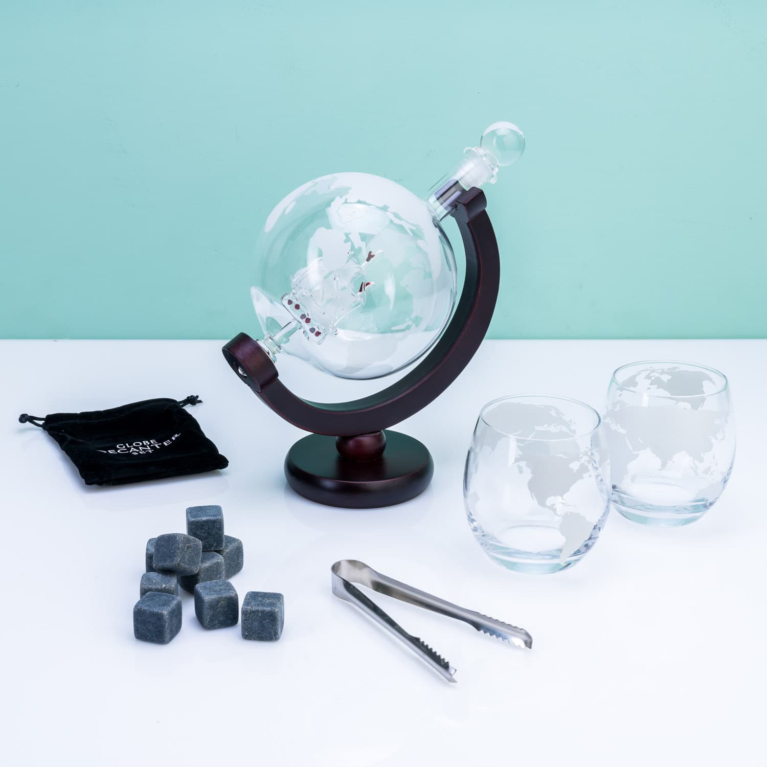 Globe Deluxe Dekanter-Set mit Gläsern – Normal