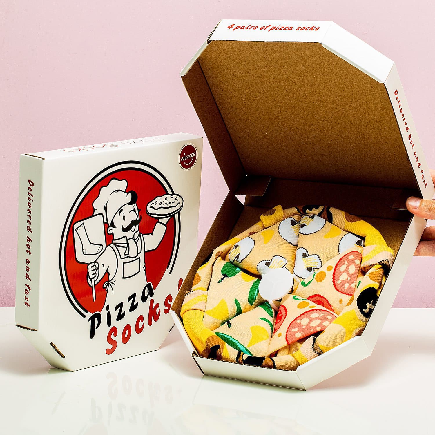 Pizzasocken in einer Box (Set von 4)
