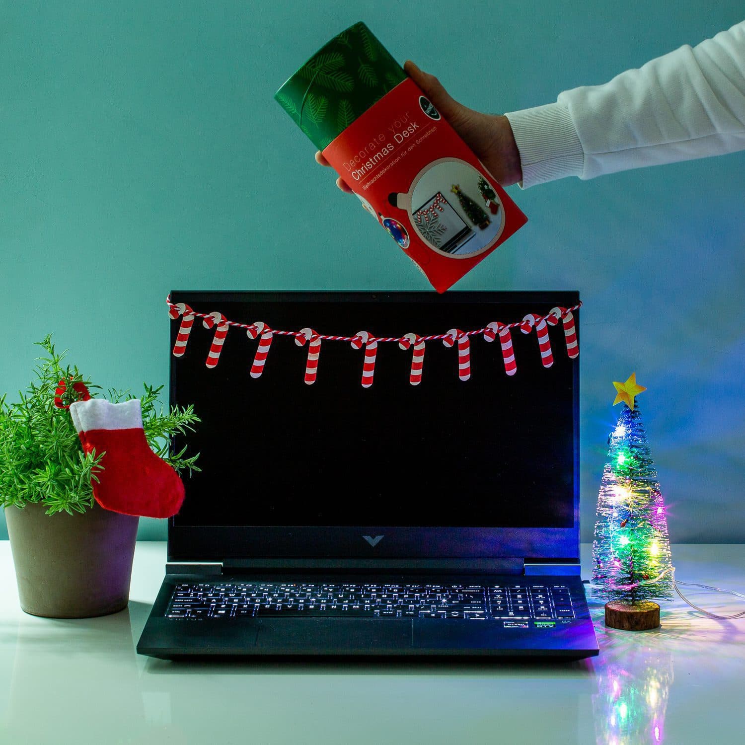 Schreibtisch Weihnachtsschmuck