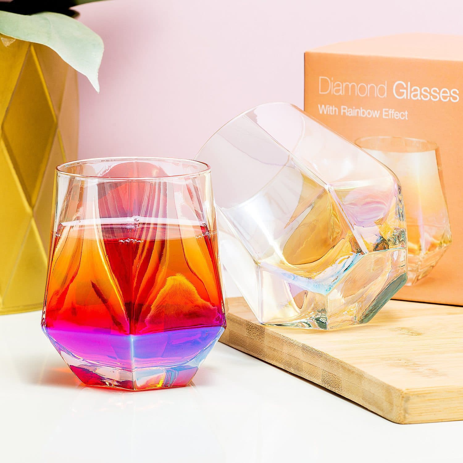 Winkee Diamond Glas mit Regenbogeneffekt (2er-Set)