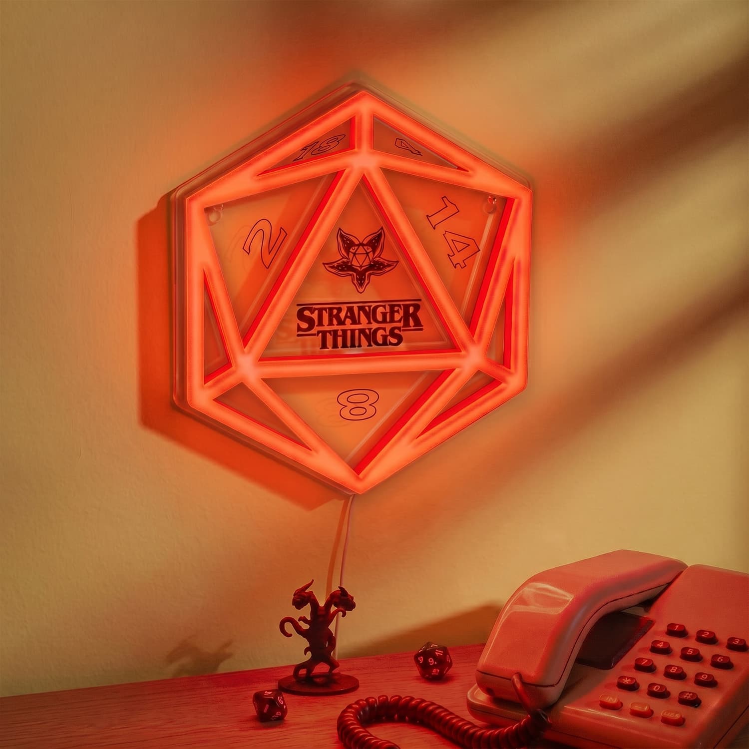 Stranger Things D20 neon muurlamp