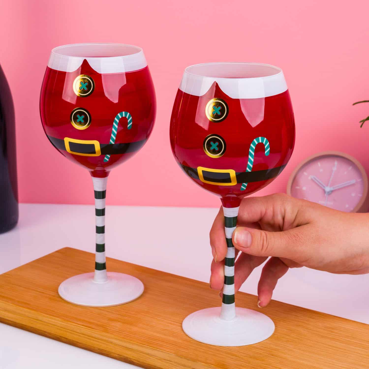 Kerstman wijnglas (set van 2)