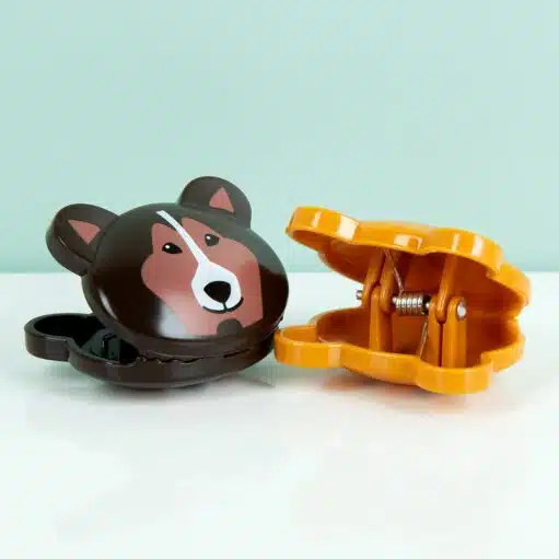 Taschenclips in Form eines Hundekopfes