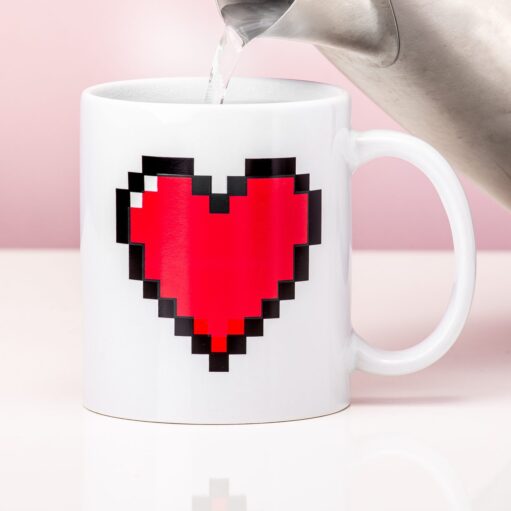 Wärmeempfindliche Tasse Pixelherz