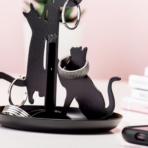 Schwarze Katze Schmuckhalter