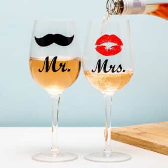 Mr. und mrs. Weingläser (2er-Set)