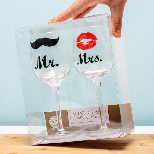 Mr. und mrs. Weingläser (2er-Set)