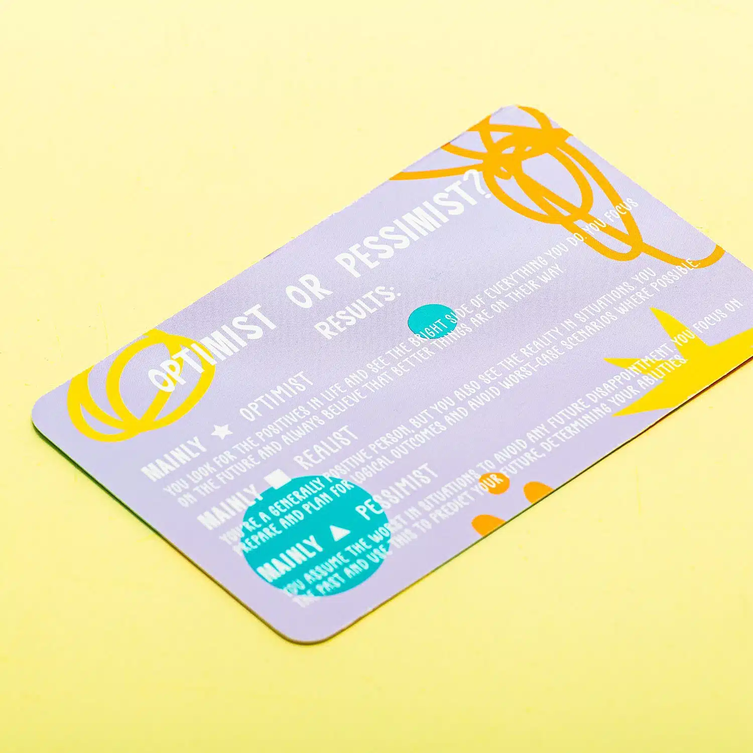 Persönlichkeitstestkarten